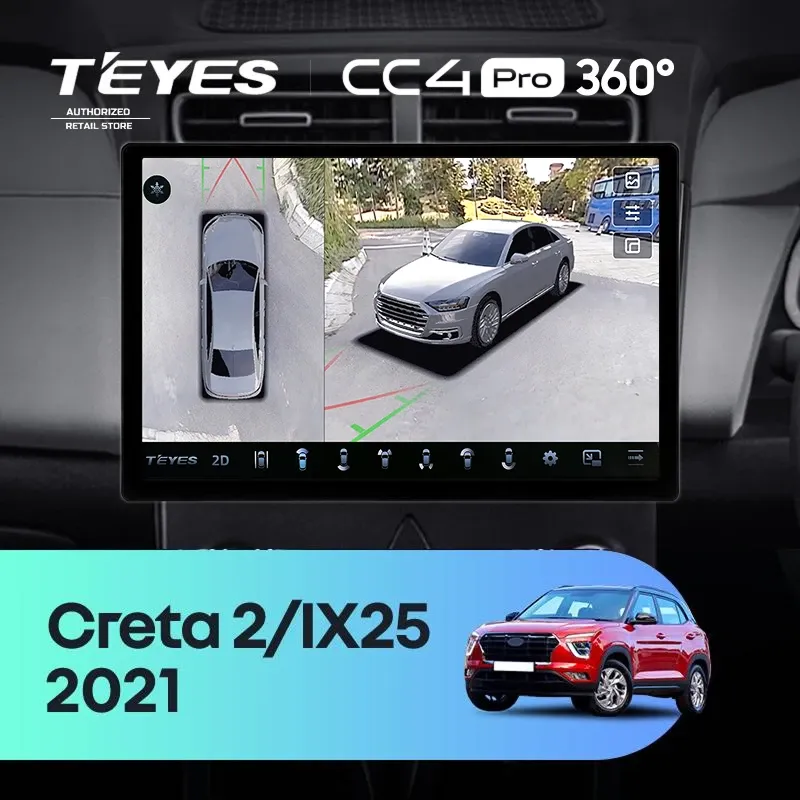 Штатная магнитола Teyes CC4 Pro 360 12/256 Hyundai Creta 2 2021+ (глянец) F2 (13")
