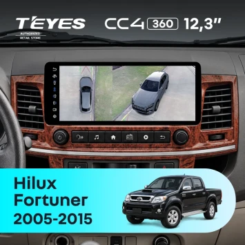 Штатная магнитола Teyes CC4 12.3" 360 8/128 Toyota Hilux (2008-2015) (с конд., без кнопок на руле)