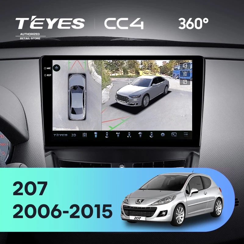 Штатная магнитола Teyes CC4 360 8/128 Peugeot 207 (2006-2015)