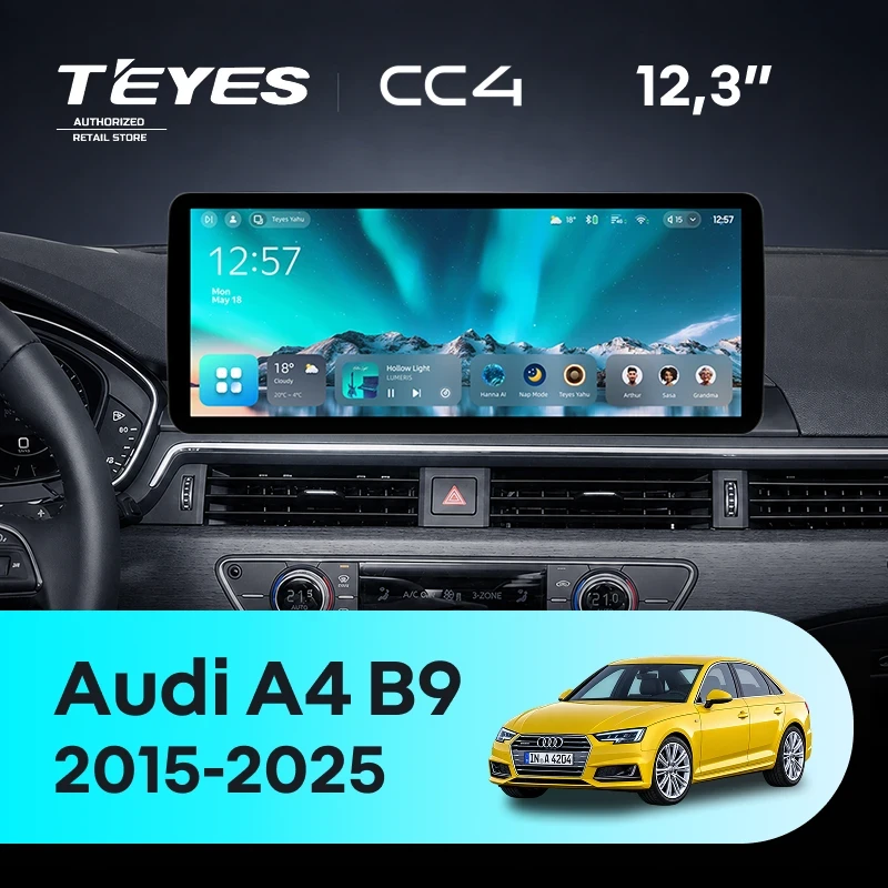Штатная магнитола Teyes CC4 12.3" 6/64 Audi A4 B9 (2015-2025)