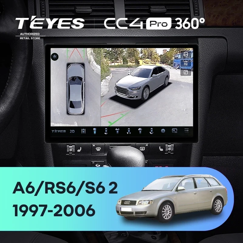 Штатная магнитола Teyes CC4 Pro 360 12/256 Audi S6 2 (1999-2004) (11")