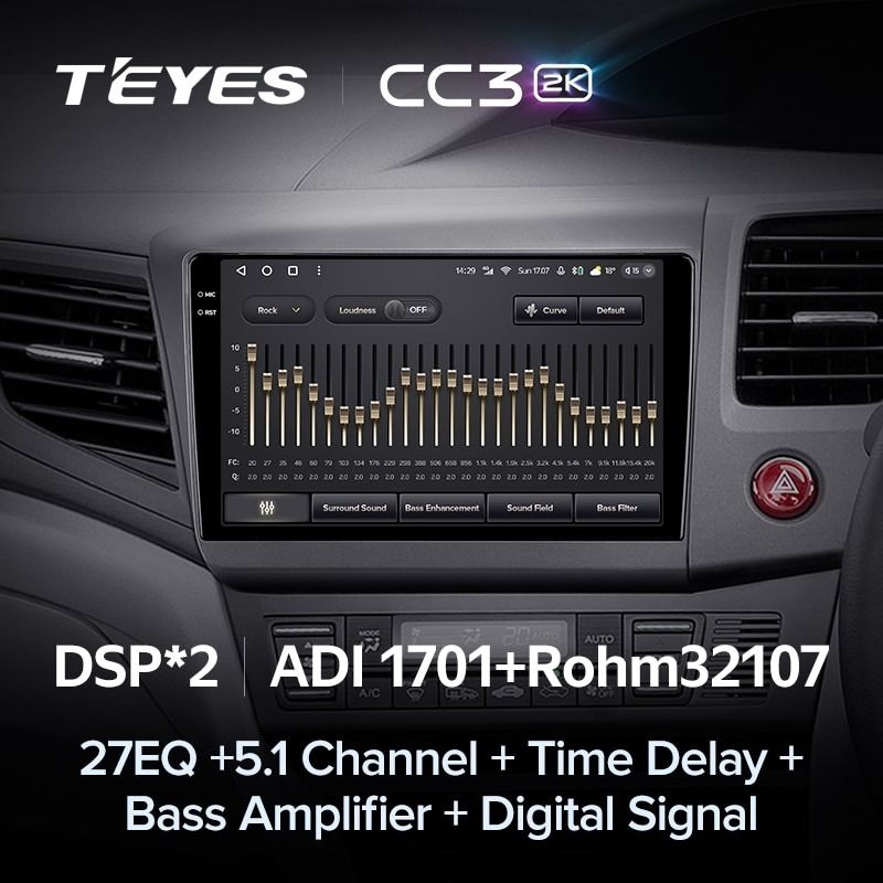 Штатная магнитола Teyes CC3 2K 360 6/128 Honda Civic 9 FB FK FD (2011-2015) Правый руль