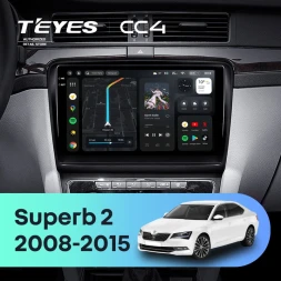 Штатная магнитола Teyes CC4 8/128 Skoda Superb 2 B6 (2008-2015) (10 inch Universal)