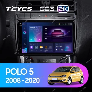 Штатная магнитола Teyes CC3 2K 6/128 Volkswagen Polo 5 (2008-2020) F1