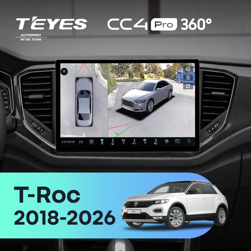Штатная магнитола Teyes CC4 Pro 360 8/128 Volkswagen T-Roc (2018-2026) China (11")