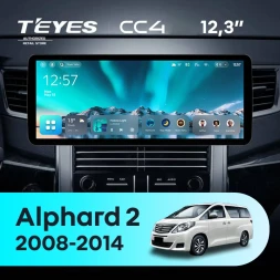 Штатная магнитола Teyes CC4 12.3" 8/128 Toyota Alphard 2 H20 (2008-2014) Тип-B