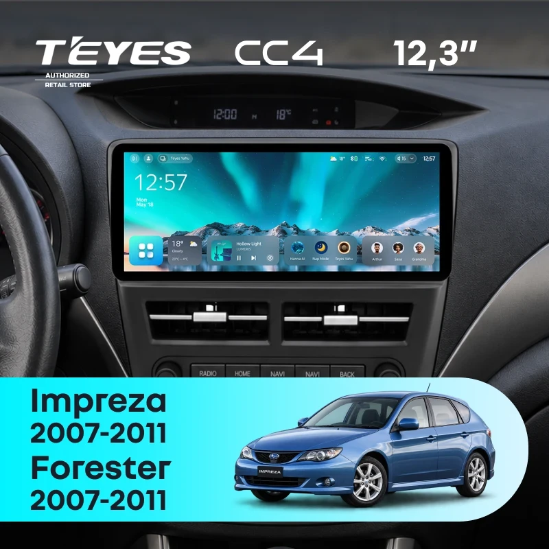 Штатная магнитола Teyes CC4 12.3" 6/64 Subaru Forester 3 SH (2007-2011)