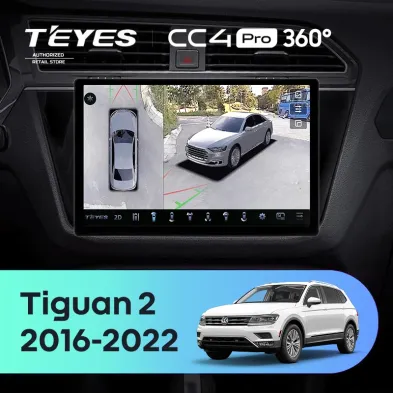 Штатная магнитола Teyes CC4 Pro 360 8/128 Volkswagen Tiguan 2 (2016-2022) Тип-A (11")