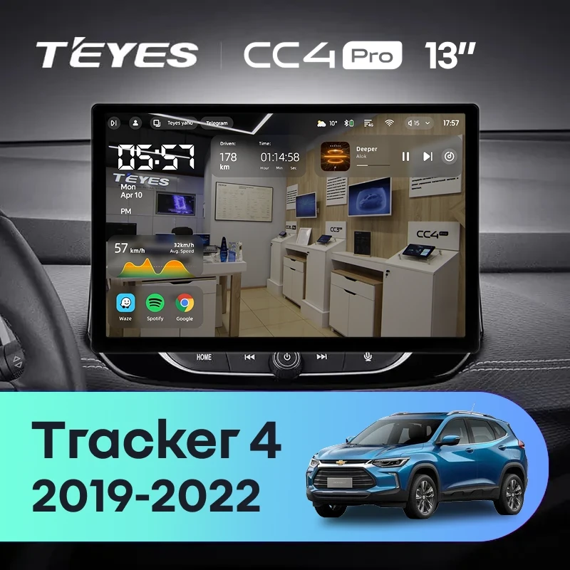 Штатная магнитола Teyes CC4 Pro 8/128 Chevrolet Tracker 4 (2019-2022) Тип-B (0din) (13")