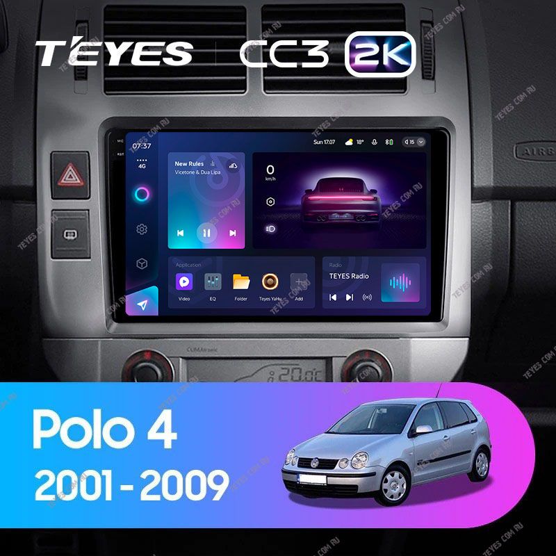 Штатная магнитола Teyes CC3 2K 6/128 Volkswagen Polo Mk4 (2001-2009) F2