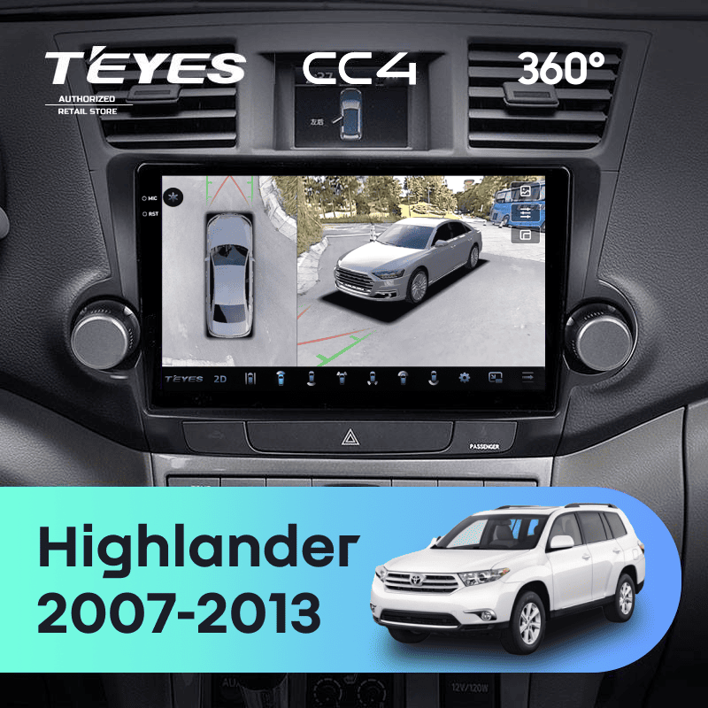 Штатная магнитола Teyes CC4 360 8/128 Toyota Highlander 2 XU40 (2007-2013) F1 10"