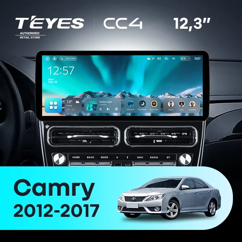 Штатная магнитола Teyes CC4 12.3" 6/64 Toyota Camry XV55 XV50 (2012-2017) F2