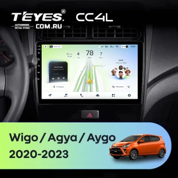 Штатная магнитола Teyes CC4L 6/64 с DTS Toyota Wigo/Agya (2020-2023) F1