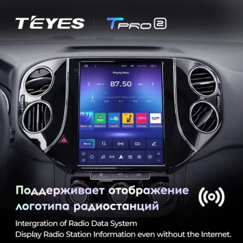 Штатная магнитола Tesla style Teyes TPRO 2 4/64 Volkswagen Tiguan 1 NF (2007-2016)