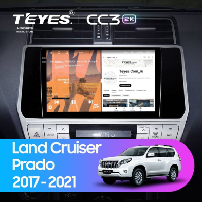 Штатная магнитола Teyes CC3 2K 4/64 Toyota Land Cruiser Prado 150 (2017-2024)