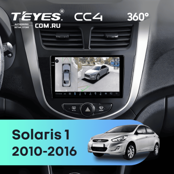 Штатная магнитола Teyes CC4 360 6/64 Hyundai Solaris 1 (2010-2016) F4 (черно-серый)