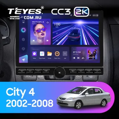 Штатная магнитола Teyes CC3 2K 6/128 Honda City 4 (2002-2008) (13" с кнопками)