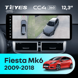 Штатная магнитола Teyes CC4 12.3" 360 8/128 Ford Fiesta Mk 6 (2009-2018) Тип-A