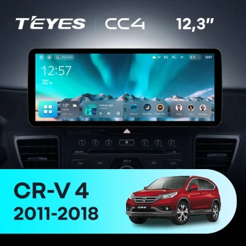 Штатная магнитола Teyes CC4 12.3" 8/128 Honda CR-V 4 RM RE (2011-2018) Тип-C