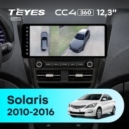 Штатная магнитола Teyes CC4 12.3" 360 8/128 Hyundai Solaris 1 (2010-2016) F2