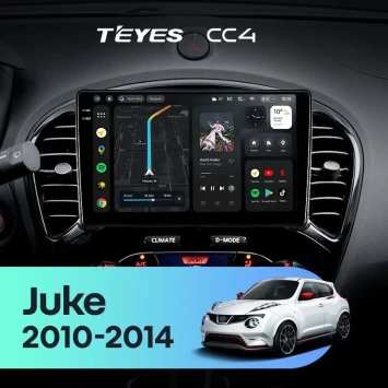 Штатная магнитола Teyes CC4 8/128 Nissan Juke (2010-2014) Тип-B