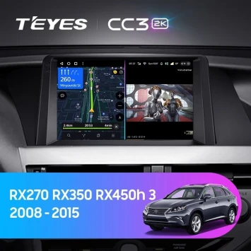 Штатная магнитола Teyes CC3 2K 6/128 Lexus RX270 RX350 RX450h AL10 3 (2008-2015) Тип-B