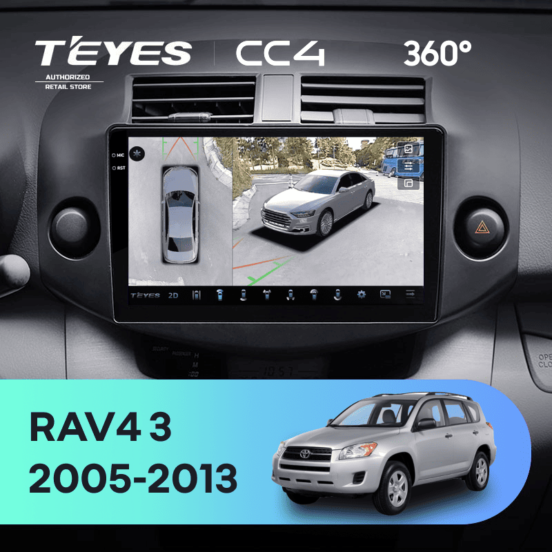 Штатная магнитола Teyes CC4 360 6/64 Toyota RAV4 3 XA30 (2005-2013) F2 10"