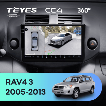 Штатная магнитола Teyes CC4 360 8/128 Toyota RAV4 3 XA30 (2005-2013) F2 10"