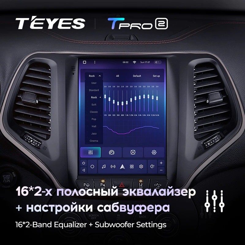 Штатная магнитола Tesla style Teyes TPRO 2 4/32 Jeep Cherokee 5 KL (2013-2018)