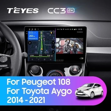 Штатная магнитола Teyes CC3 2K 4/64 Toyota Aygo B40 (2014-2021) F1