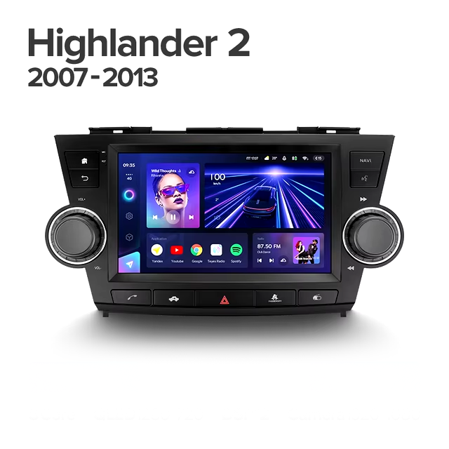 Штатная магнитола Teyes CC3L 4/64 Toyota Highlander 2 XU40 (2007-2013) F3 9"