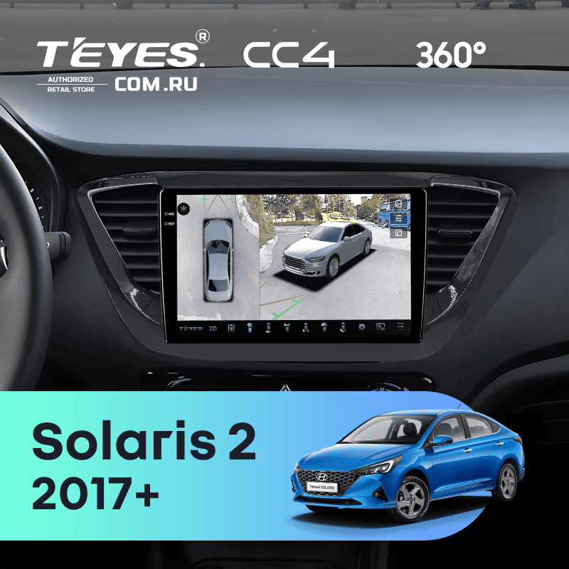 Штатная магнитола Teyes CC4 360 6/64 Hyundai Solaris 2 (2017-2020) F3 (черный глянец) Тип-A