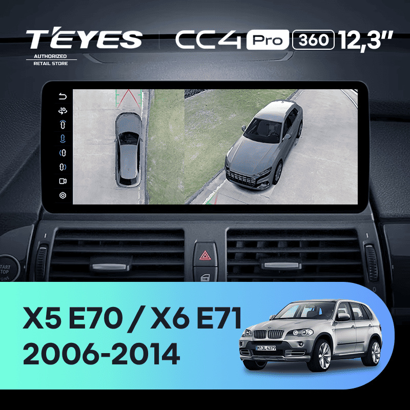 Штатная магнитола Teyes CC4 Pro 12.3" 360 12/256 BMW X6 E71 (CCC) (2006-2014) Universal