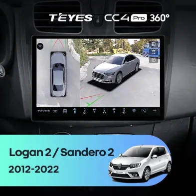 Штатная магнитола Teyes CC4 Pro 360 8/128 Renault Logan 2 (2012-2022) F1 (13")