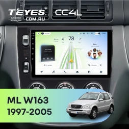 Штатная магнитола Teyes CC4L 4/64 Mercedes ML W163 (1997-2005) (черная)