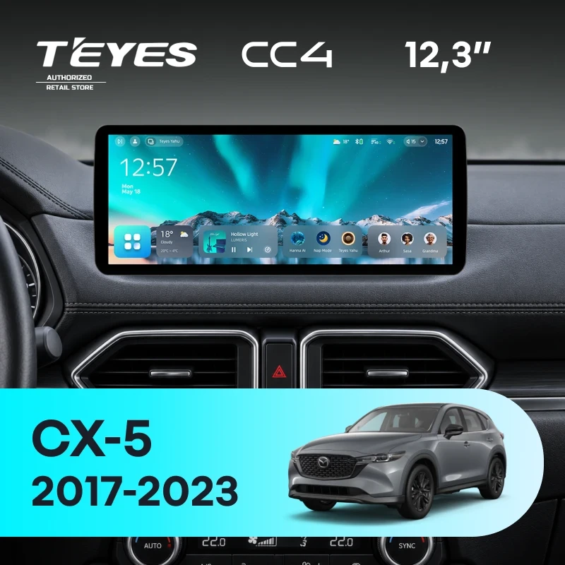 Штатная магнитола Teyes CC4 12.3" 6/64 Mazda CX-5 2 KF (2017-2023) (США и Европа)
