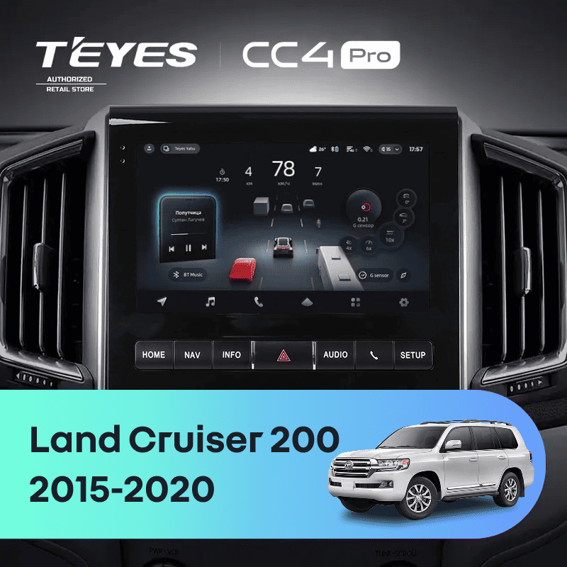 Штатная магнитола Teyes CC4 Pro 8/128 Toyota Land Cruiser 200 (2015-2020) F2