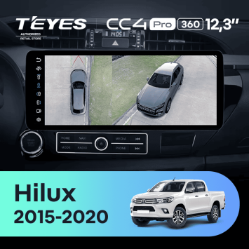 Штатная магнитола Teyes CC4 Pro 12.3" 360 8/128 Toyota Hilux Pick Up AN120 (2015-2020)