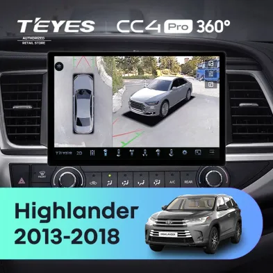 Штатная магнитола Teyes CC4 Pro 360 8/128 Toyota Highlander 3 XU50 (2013-2018) (13")