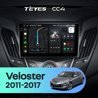 Штатная магнитола Teyes CC4 8/128 Hyundai Veloster FS (2011-2017) Тип-A