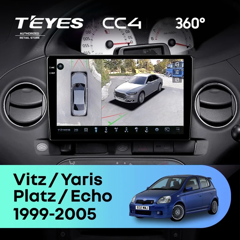 Штатная магнитола Teyes CC4 360 6/64 Toyota Vitz XP10 (1999-2005) F2