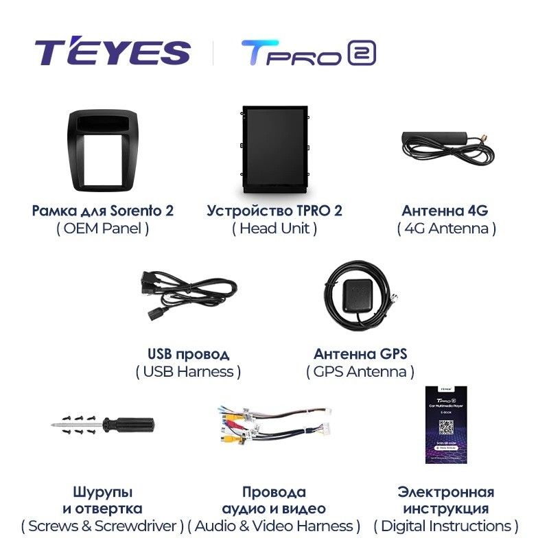 Штатная магнитола Tesla style Teyes TPRO 2 4/32 Kia Sorento 2 XM (2012-2021) HIGH F2