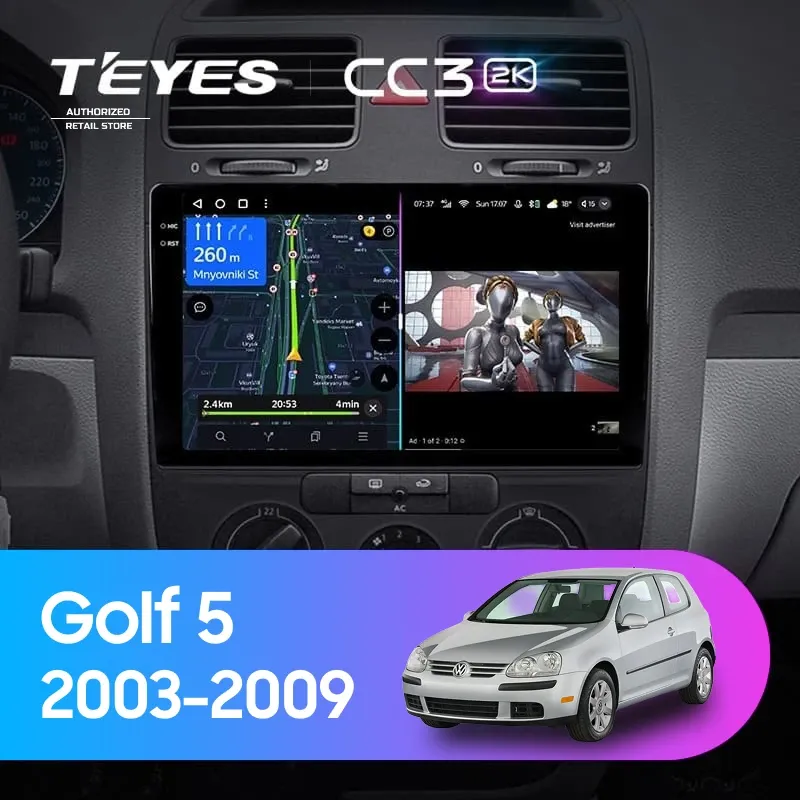 Штатная магнитола Teyes CC3 2K 4/32 Volkswagen Golf 5 (2003-2009) F1