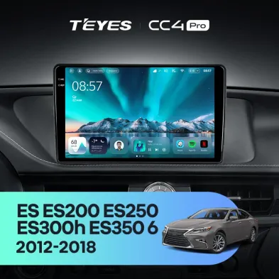 Штатная магнитола Teyes CC4 Pro 8/128 Lexus ES ES200 ES250 ES300h ES350 XV60 VI (2012-2018) Тип-A