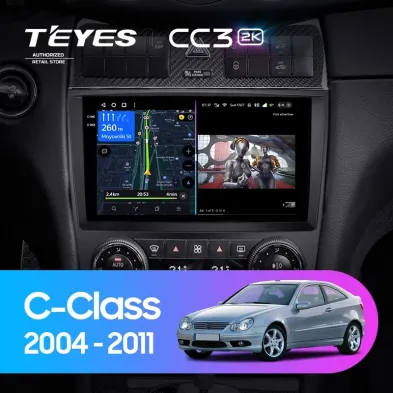 Штатная магнитола Teyes CC3 2K 360 6/128 Mercedes-Benz C-Class W203 CL203 C209 A209 (2004-2011)