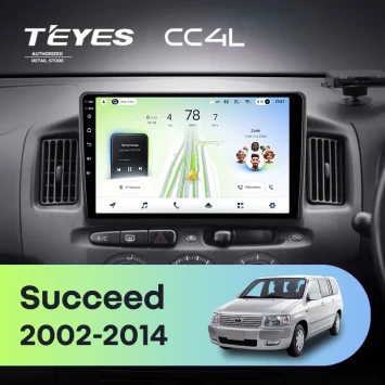 Штатная магнитола Teyes CC4L 4/64 Toyota Succeed (2002-2014) Правый руль