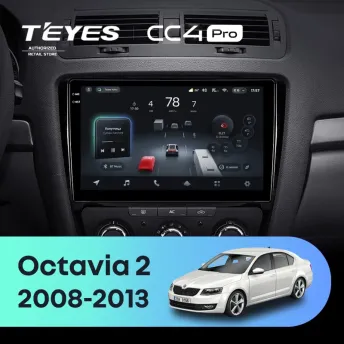 Штатная магнитола Teyes CC4 Pro 8/128 Skoda Octavia 2 A5 (2008-2013) (10 inch Universal)