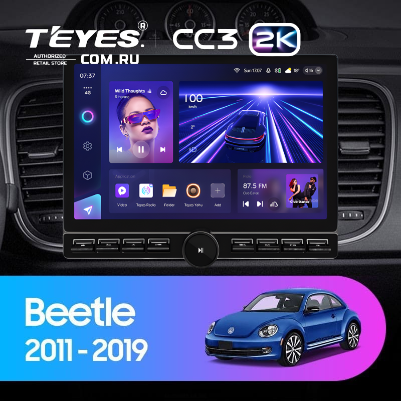Штатная магнитола Teyes CC3 2K 6/128 Volkswagen Beetle A5 (2011-2019) (13" с кнопками)