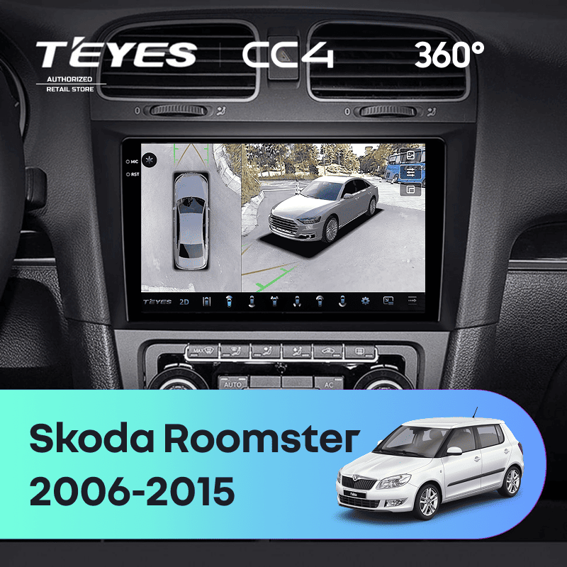 Штатная магнитола Teyes CC4 360 8/128 Skoda Roomster (2006-2015)