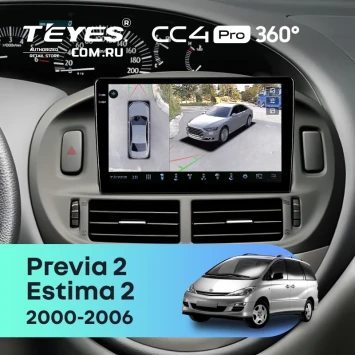 Штатная магнитола Teyes CC4 Pro 360 8/128 Toyota Previa 2 (2000-2006)